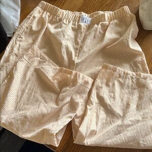 SHEIN Cream Striped Wide Leg Pants